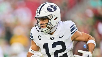 BYU receivers Puka Nacua and Gunner Romney are out against #10 Baylor. (Photo by Julio Aguilar/Getty Images)