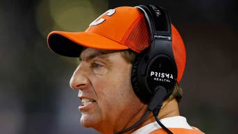 Clemson coach Dabo Swinney reacts blowout loss against Notre Dame. (Photo by Joe Robbins/Icon Sportswire via Getty Images)