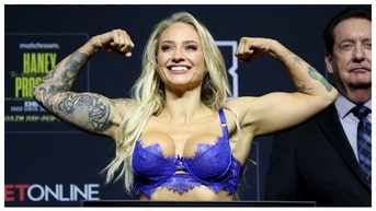 Boxing champ and OnlyFans star Ebanie Bridges wore lingerie to her weigh-in.