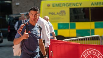 Manchester United forward Christiano Ronaldo giving a thumbs up