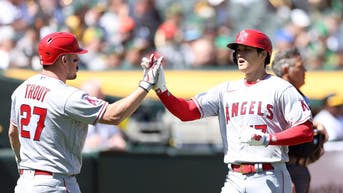277059c1-Los Angeles Angels v Oakland Athletics