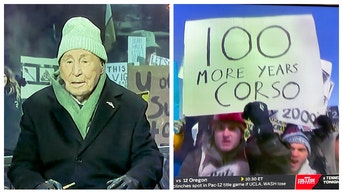 Lee Corso returns to College GameDay in Bozeman, Montana. (Credit: College GameDay/David Hookstead photo)