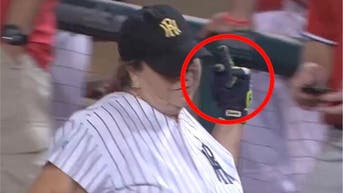 Linda Sanchez flips off Republicans during Congressional Baseball Game. (Credit: Screenshot/Twitter Video https://twitter.com/realsaavedra/status/1552842357342478336)