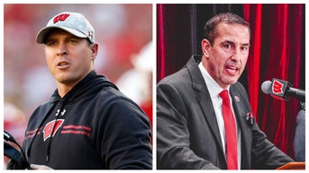 Wisconsin coach Luke Fickell open to keeping Jim Leonhard. (Credit: Wisconsin Football/Twitter and Getty Images)