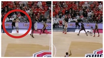 The Ohio State Buckeyes beat Rutgers on a wild final shot. (Credit: Screenshot/Twitter Video https://twitter.com/BigTenNetwork/status/1601035403565244419)
