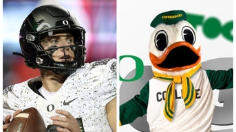 Oregon fans will have a toga party before the UCLA game Saturday. (Credit: Getty Images and Oregon Football/Twitter)
