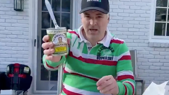 Rovell eating dog food
