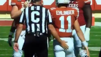 Sam Ehlinger butt tap