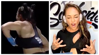 BKFC star Tai Emery teases more antics. (Credit: Screenshot/Twitter Video https://twitter.com/MMAJunkie/status/1600524787440394242 and https://twitter.com/MMAJunkie/status/1566089107251404800)