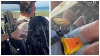 Video shows the inside of cockpit during mid-air helicopter crash.