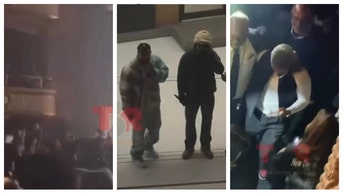 Fan goes overboard, into Giants players at Drake concert.
