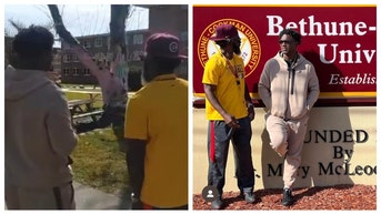 Edgerrin James visits Ed Reed, Bethune-Cookman.