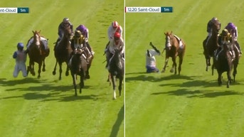 Jockey Gets Shoved From Horse During Race In Terrifying Scene (Video)