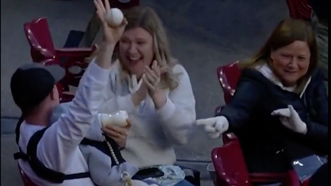 Reds Fan Catches Foul Ball While Holding Baby