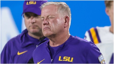 LSU football coach Brian Kelly is trying to claim comments about beating Florida State either didn't happen or were taken out of context. (Credit: Getty Images)