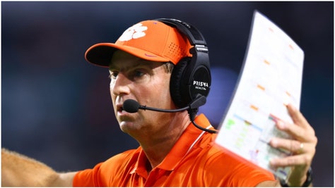 Clemson coach Dabo Swinney has absolutely no idea what The CW is or where to find it. He reacted to the Tigers playing on the network. (Credit: Getty Images)