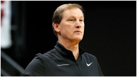Oregon coach Dana Altman rants about NIT attendance after losing to Wisconsin in the third round. (Credit: Getty Images)