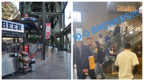 Drunk Fan At Brewers Home Opener Pees In The Middle Of The Concourse In Front Of Other Fans