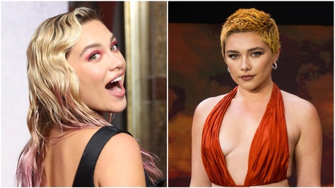 Florence Pugh looked unrecognizable at the London premiere of "Oppenheimer." See photos of the star actress at the premiere. (Credit: Getty Images)
