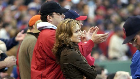 Actor Ben Affleck And Jennifer Lopez Attend Boston Red Sox Game