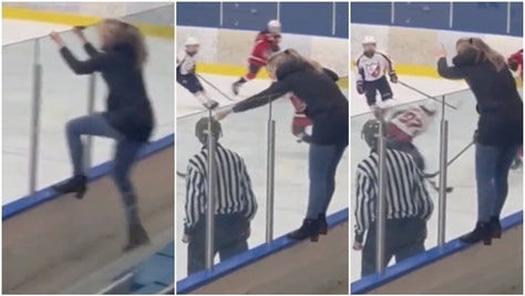 Hockey Mom hits referee