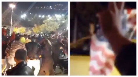 Iranian citizens celebrate losing to the USA in the World Cup. (Credit: Twitter Video screenshots Masih Alinejad and OutKick)