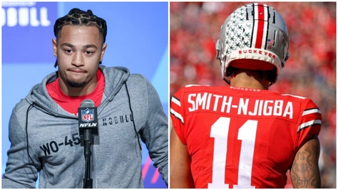 Former Ohio State star Jaxon Smith-Njigba viewed as only first round WR by multiple teams. (Credit: Getty Images)