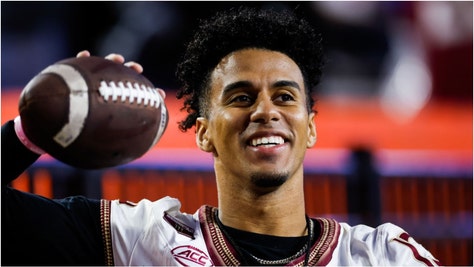 Florida State QB Jordan Travis is out of surgery, and it seems to have gone very well. He tweeted surgery went well. (Credit: Getty Images)