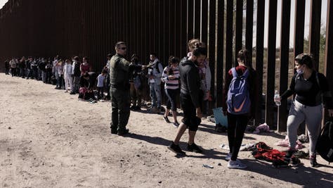 Migrants At U.S.-Mexico Border In Arizona