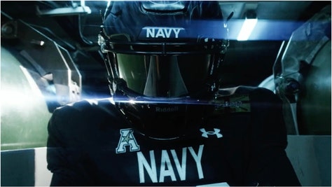 Navy unveiled incredible uniforms for the game against Army. The Midshipmen will wear uniforms honor the submarine fleet. (Credit: Screenshot/Twitter video https://twitter.com/NavyFB/status/1726661690035445969)