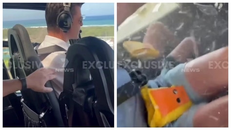 Video shows the inside of cockpit during mid-air helicopter crash.
