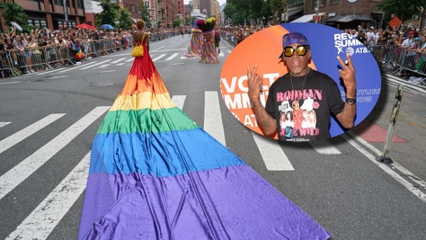 Dennis Rodman Walked In The NYC Pride March While Wearing A Skirt