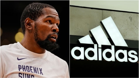 Kevin Durant and an Adidas logo