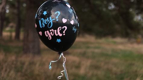 Gender reveal party balloon