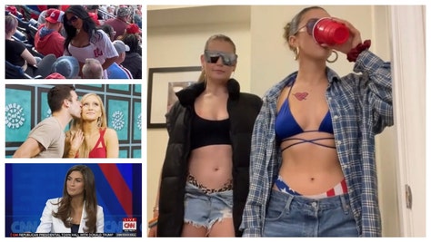 Will Levis' GF Gia Duddy in bikini, sex at Phillies game, Maggie Sajak gets kissed, Kaitlan Collins is hot.