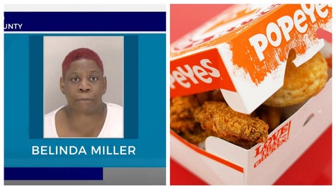 Popeyes biscuits cause woman to drive car into store.