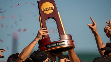 College World Series trophy