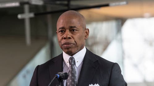 Mayor Eric Adams speaks during Governor Kathy Hochul