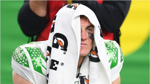 Oregon QB Bo Nix has one more game of college football left in him. He will play in the Fiesta Bowl against Liberty. (Credit: Getty Images)