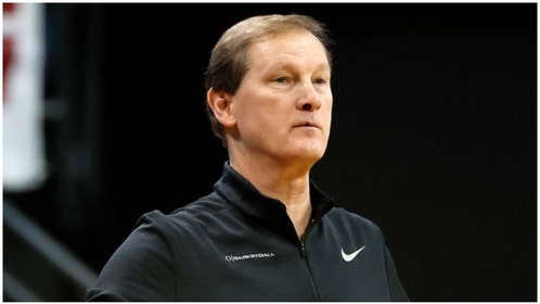 Oregon coach Dana Altman rants about NIT attendance after losing to Wisconsin in the third round. (Credit: Getty Images)
