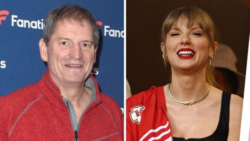 Taylor Swift Cuddles Up To Former Browns QB Bernie Kosar At Travis Kelce's House