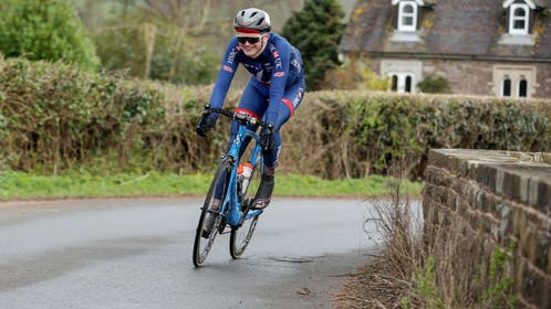 Cyclist Zach Bridges Competes