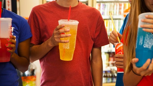 Friends drinking soda