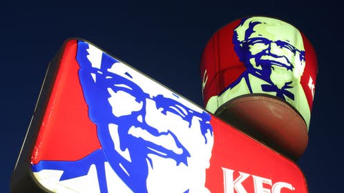 Kentucky Fried Chicken lighted sign.