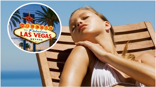 Hannah White is in Las Vegas, and is sharing several viral photos of the trip. She appeared to be wearing a bikini in one photo. (Credit: Getty Images)