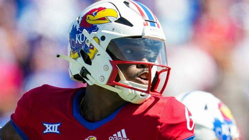 Kansas Jayhawks QB Jalon Daniels returns to practice in a limited role. (Photo by Jay Biggerstaff/Getty Images)