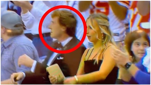 Former TCU QB Max Duggan showed up to the TCU/Kansas game wearing a tuxedo. (Credit: Screenshot/Twitter Video https://twitter.com/thecoachmelissa/status/1627879381942280193)