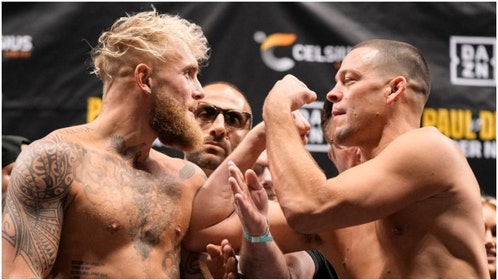 Nate Diaz was in prime form Friday night ahead of his fight against Jake Paul. He roasted Paula as someone who can't "really fight." (Credit: Getty Images)