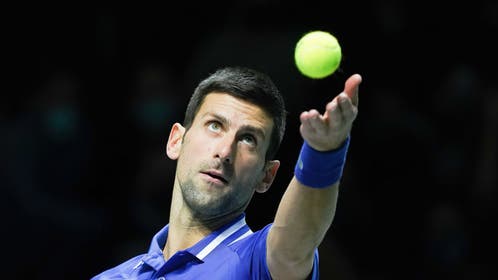 f928c109-Novak Djokovic of Serbia plays against Marin Cilic of