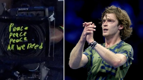 Video: Andrey Rublev Writes Anti-War Message On Camera Lens After Win